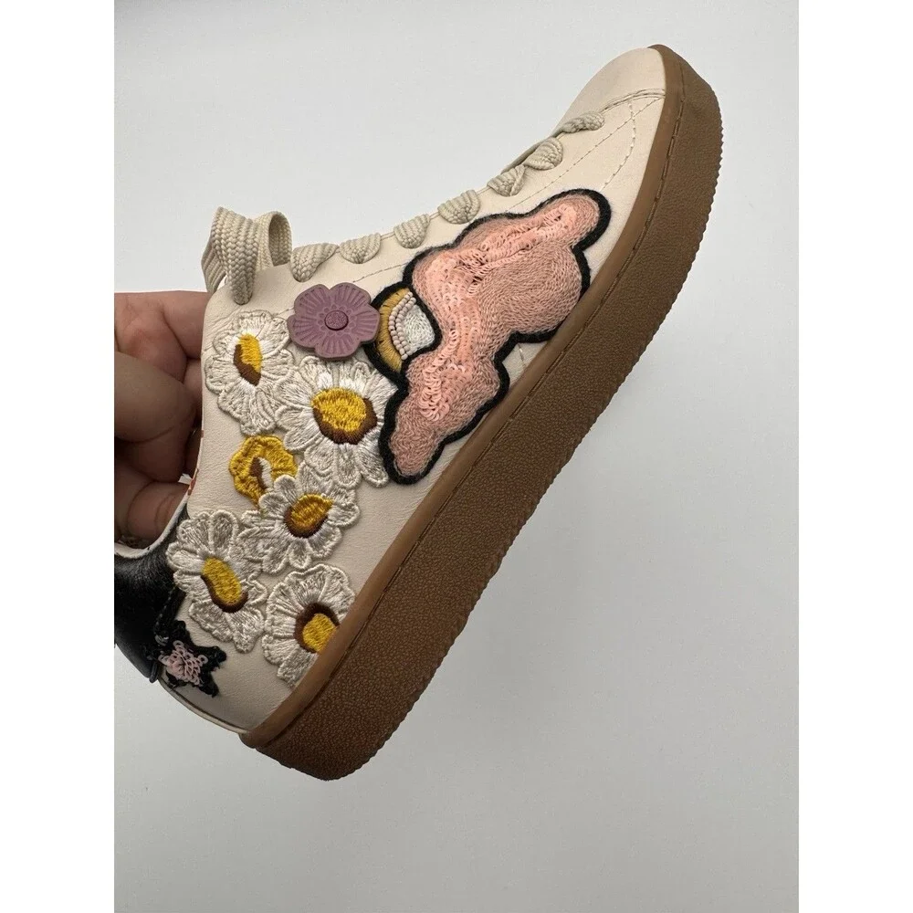 Coach Low Top Sneaker with Cloud Patches & Rexy Tea Rose Size 9.5B Women’s - Picture 12 of 14